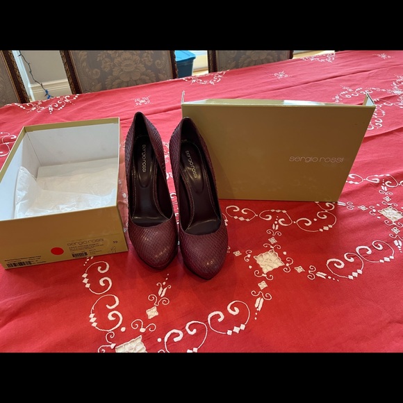 Barbour python leather blood red Sergio Rossi - Picture 3 of 14